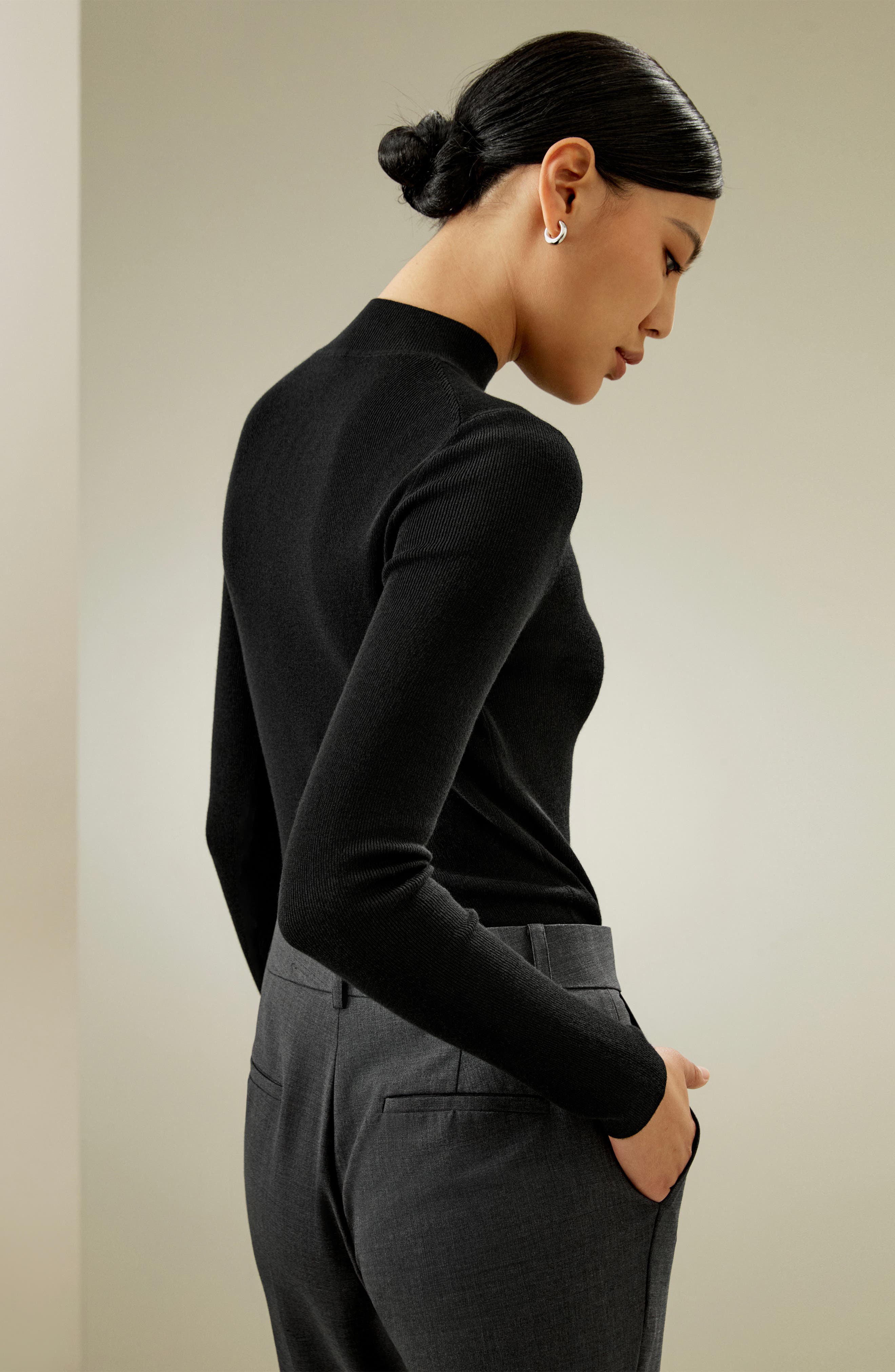 Essential Cashmere Blend Sweater Top for Women - image 2