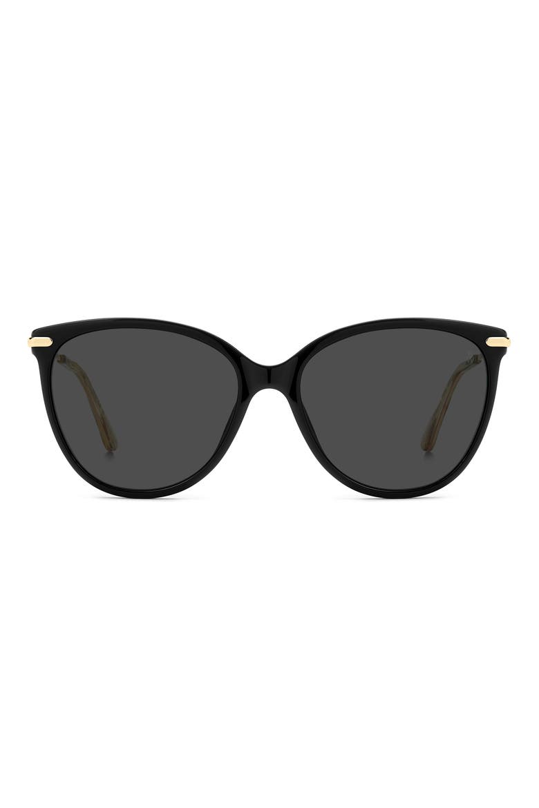 58mm Polarized Butterfly Sunglasses, Main, color, BLACK/ GREY PZ