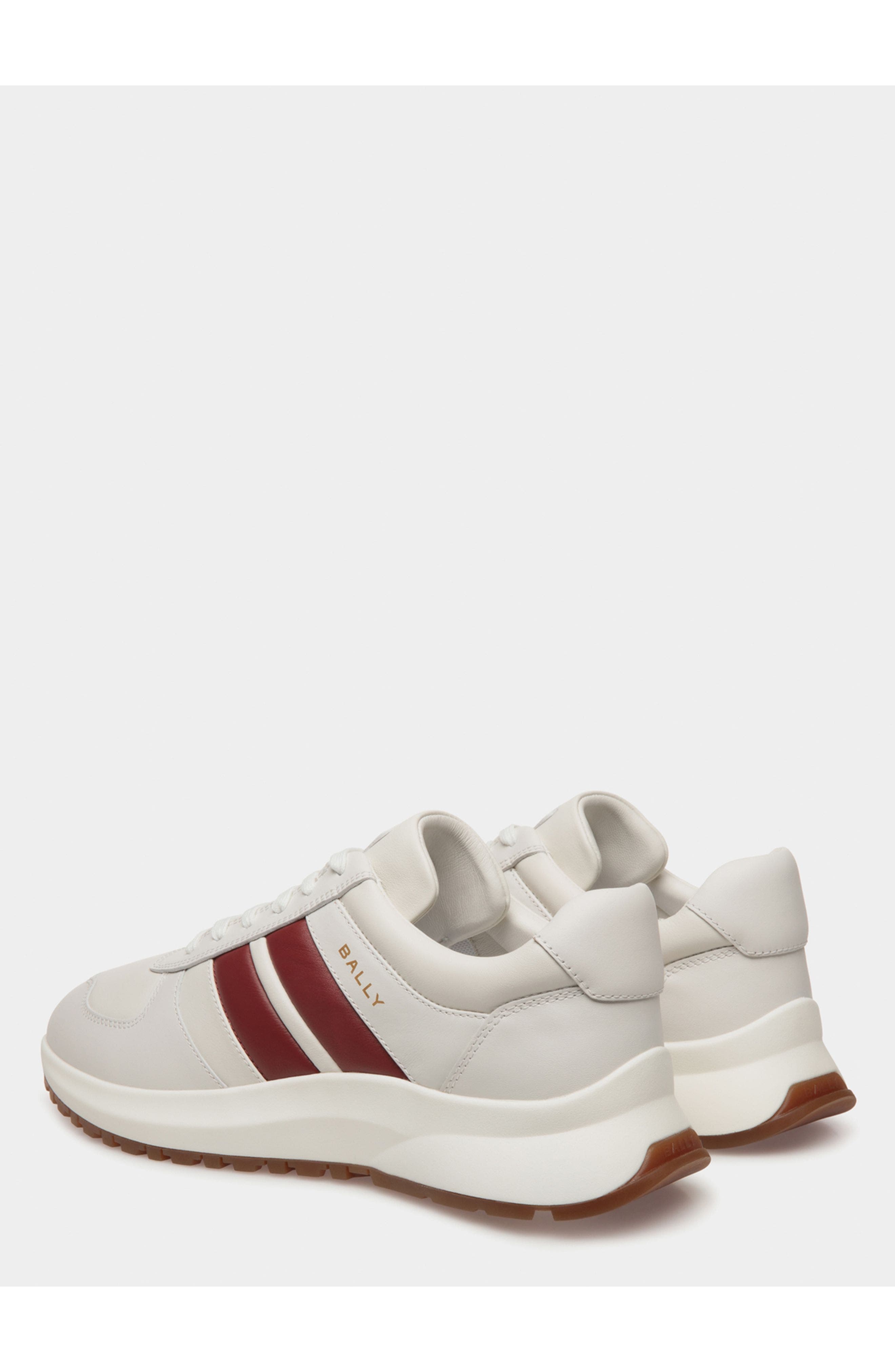 Bally Outline Sneaker in Leather, Alternate, color, White