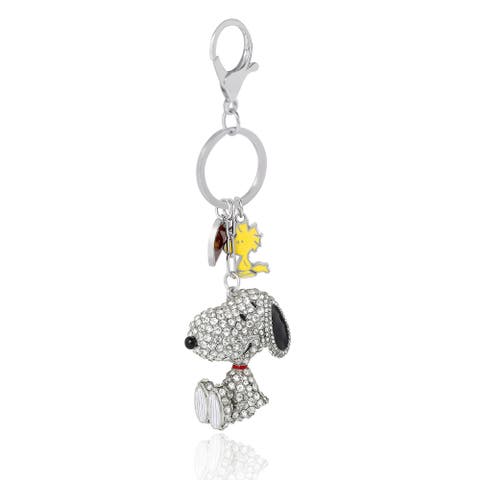 Snoopy Crystal Cluster Pavé Bag Charm Keychain