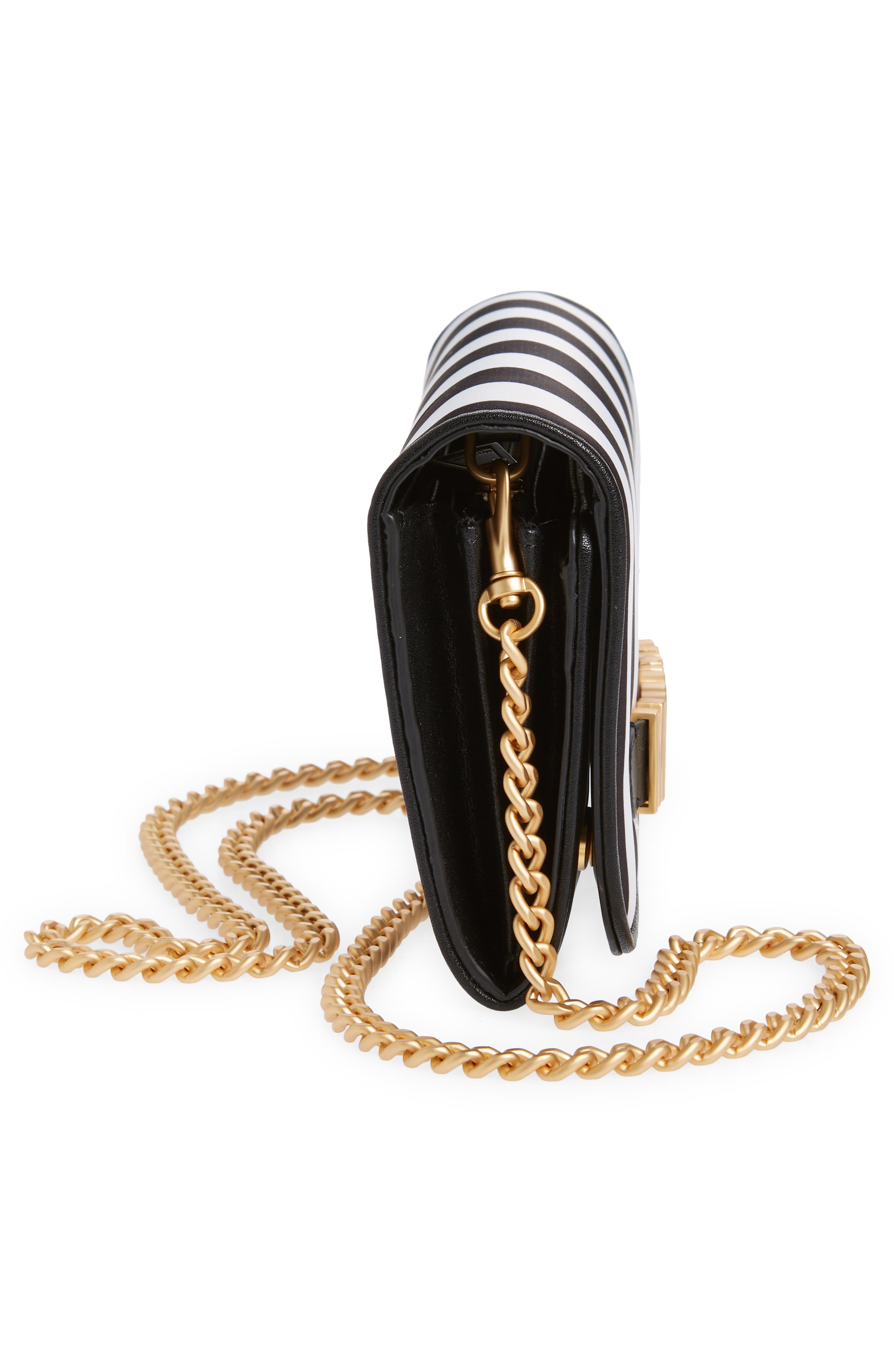 Moschino Logo Belt Stripe Nylon Shoulder Bag, Alternate, color, 