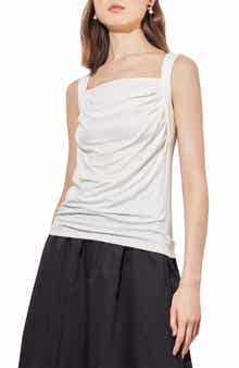 Ming Wang Front Drape Sleeveless Top