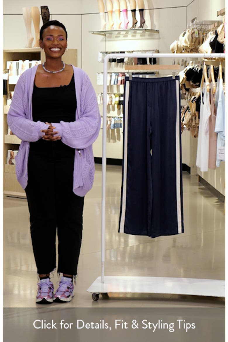 Side Stripe Washable Silk Pajama Pants video