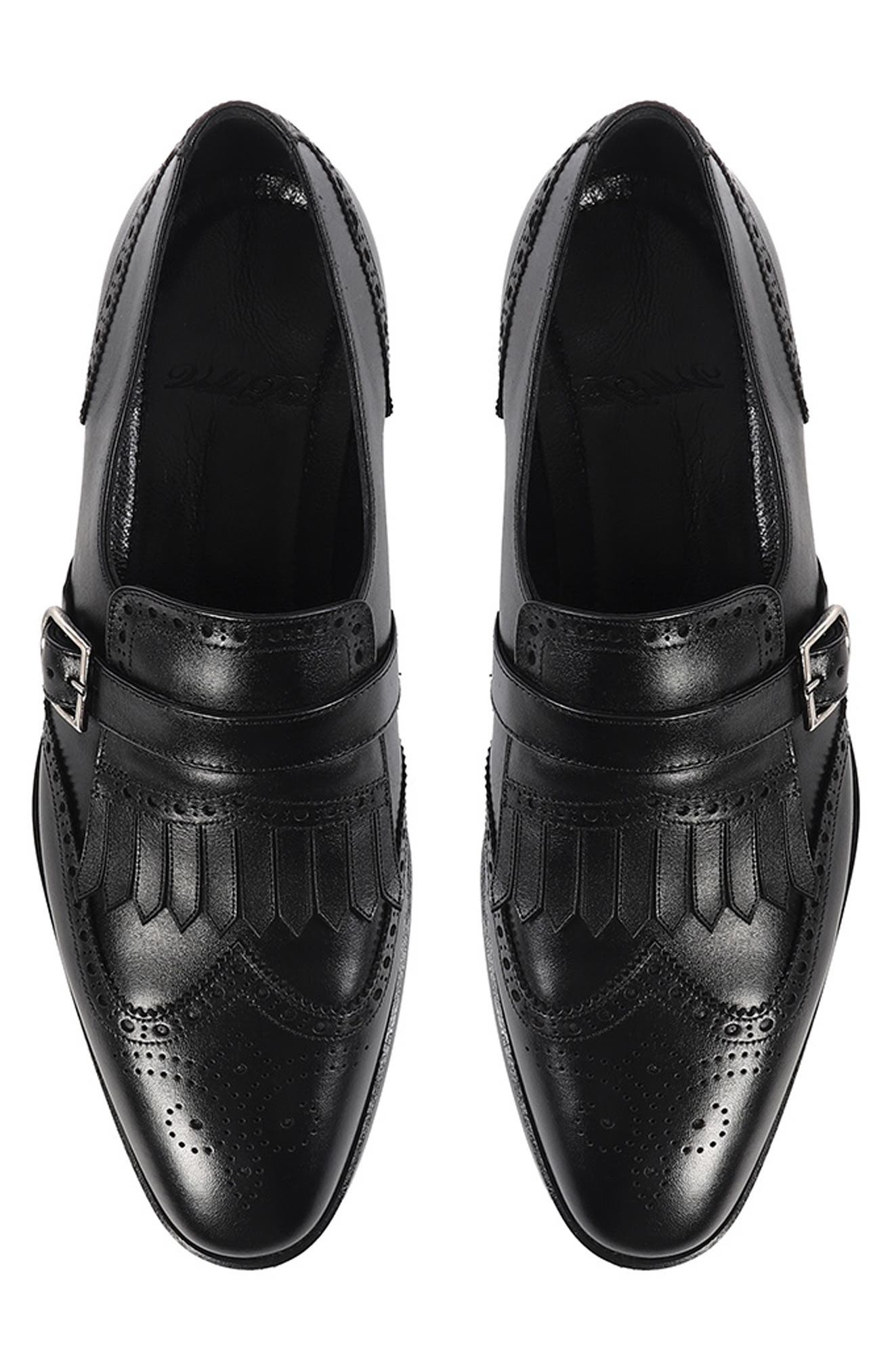 VELLAPAIS Madrona Kiltie Fringe Wingtip Loafer, Alternate, color, Black