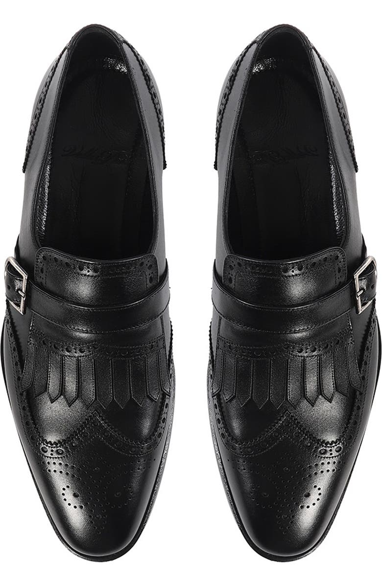 VELLAPAIS Madrona Kiltie Fringe Wingtip Loafer, Alternate, color, Black