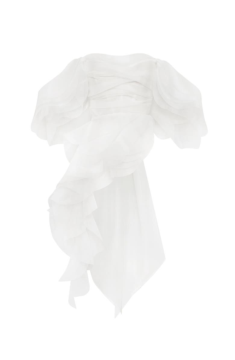 Milla Dreamy off-shoulder blouse with meringue flounces, Main, color, White