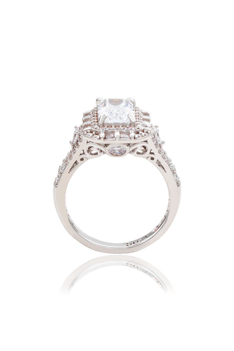 Cubic Zirconia Bridal Ring, Alternate, color, WHITE/ GOLD