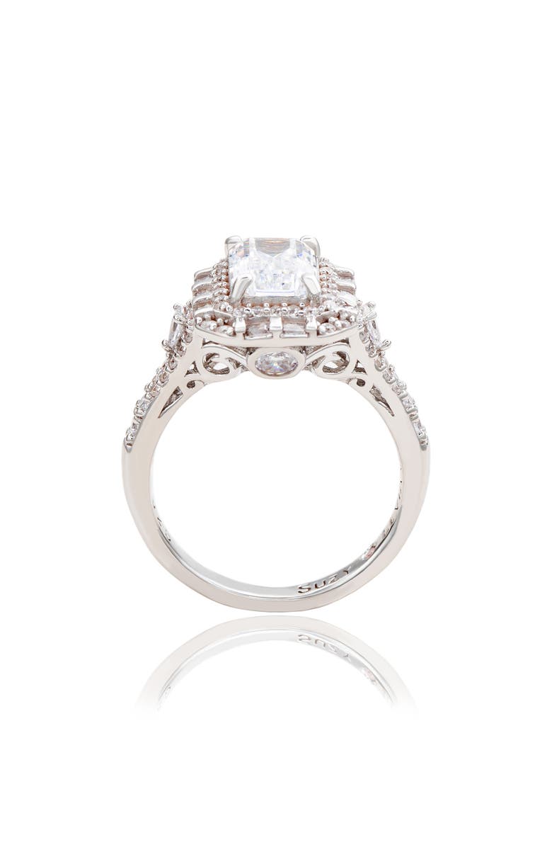 SUZY LEVIAN Cubic Zirconia Bridal Ring, Alternate, color, White/ Gold