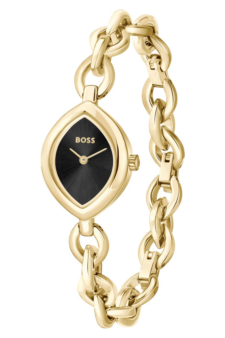 Fiora Contoured Black Bracelet Watch, 29mm x 22.4mm, Alternate, color, BLACK