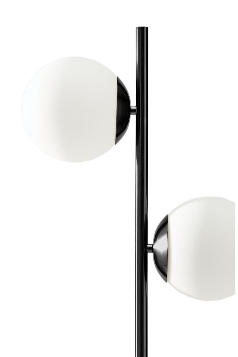 Sphere 65" LED Contemporary Tree Floor Lamp with Frosted Glass Globes, Alternate, color, Classic Black