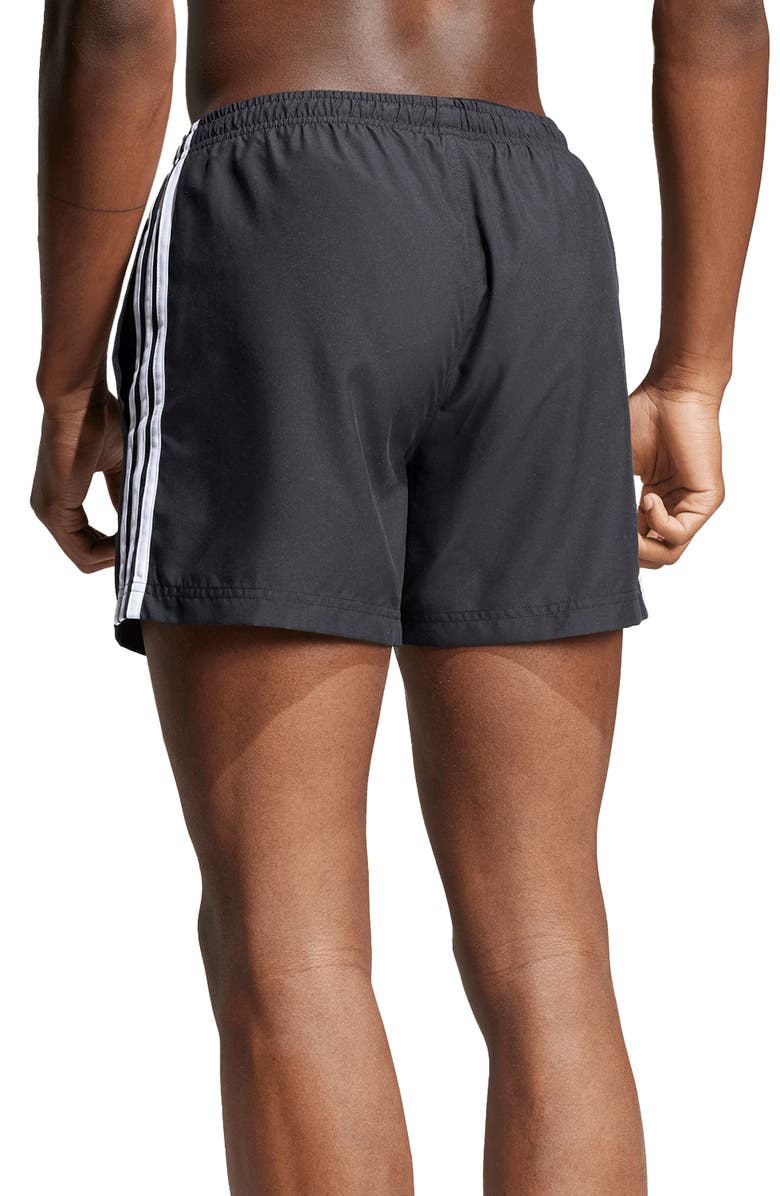 adidas 3-Stripes 5-Inch Swim Shorts, Alternate, color, Black