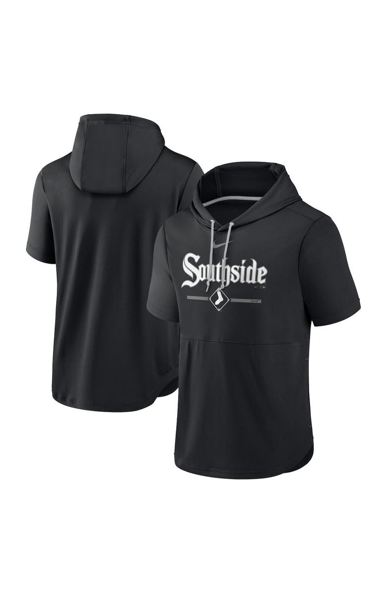 Nike Men's Nike  Black Chicago White Sox City Connect Short Sleeve Pullover Hoodie, Main, color, Black