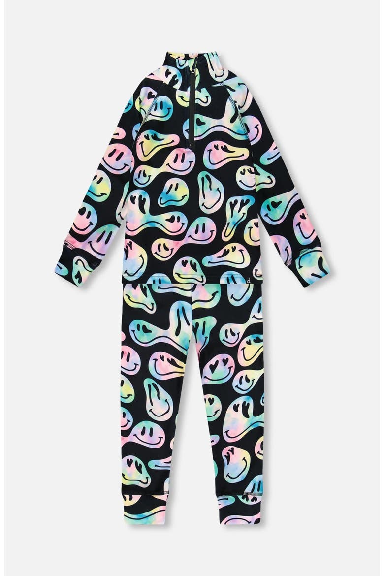 Girl Two-Piece Thermal Underwear Set, Main, color, Smiley Face Girl