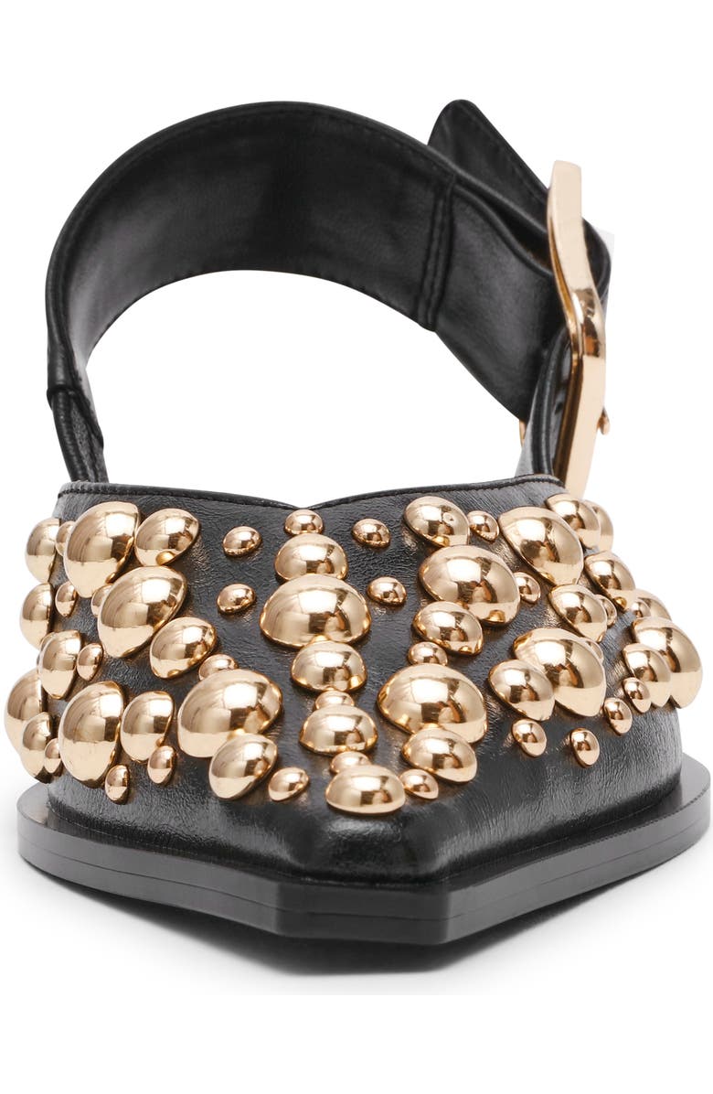 Steve Madden Shay Pointed Toe Slingback Flat, Alternate, color, Black Studded