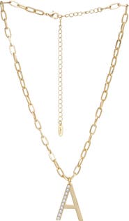 Ettika Imitation Pearl Initial Pendant Necklace