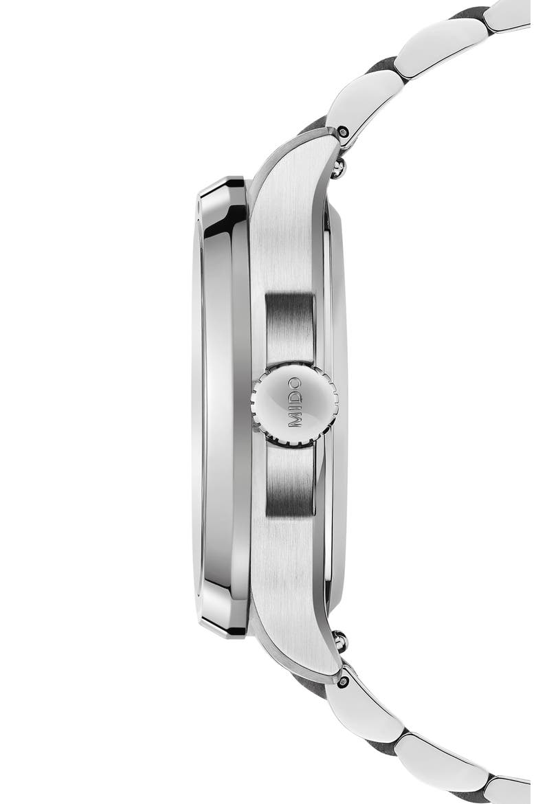 Multifort Square Automatic Bracelet Watch, 40mm, Alternate, color, SILVER/ BLUE