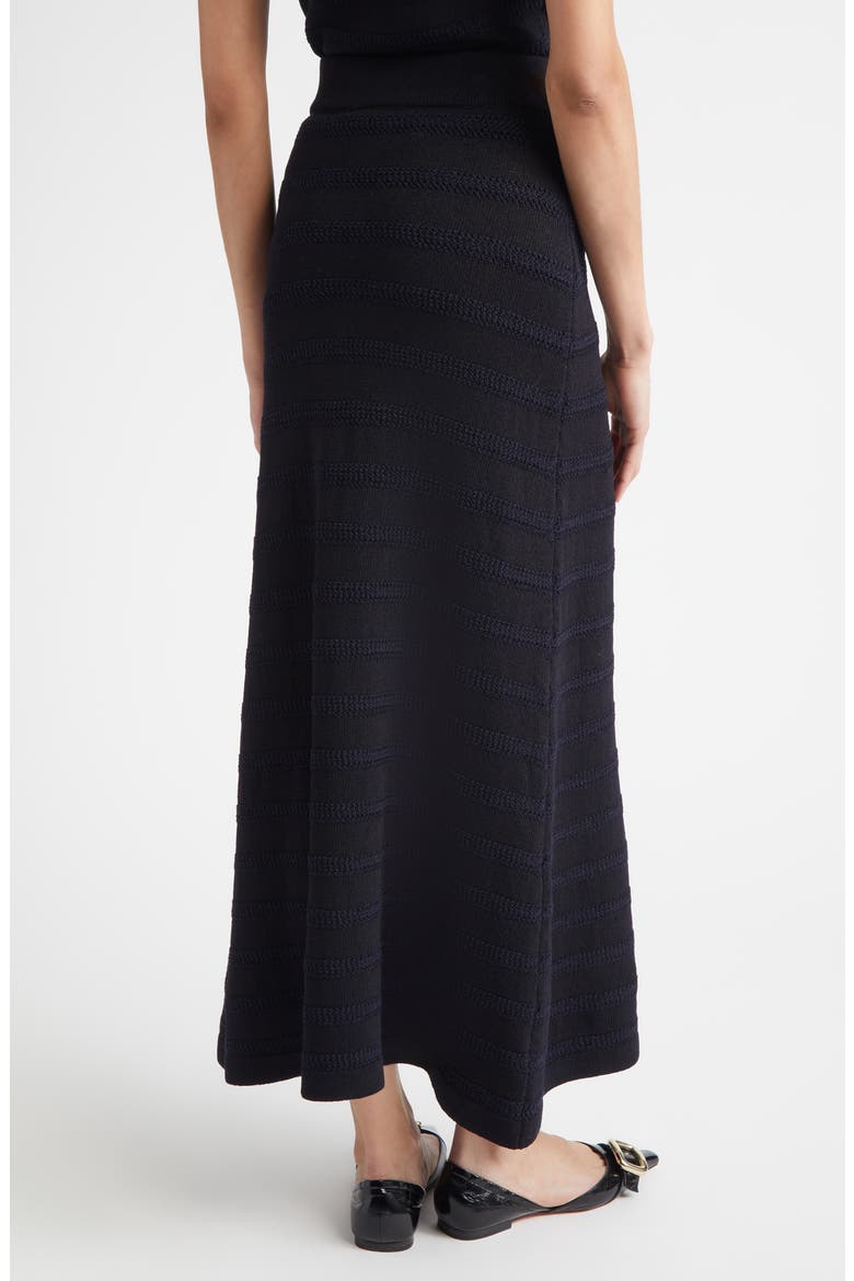Breton Stripe Wool Blend Sweater Skirt, Alternate, color, BLACK / NAVY MULTI