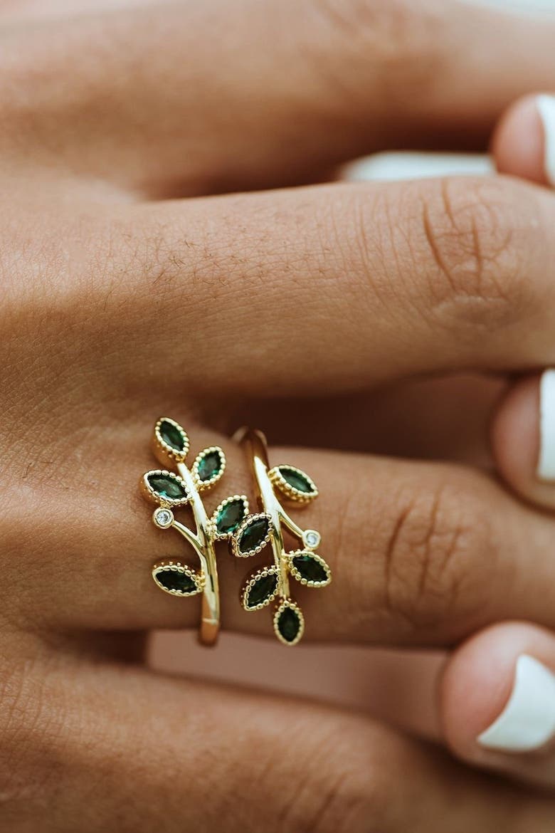 The Canaan Olive Crest Ring, Alternate, color, Green