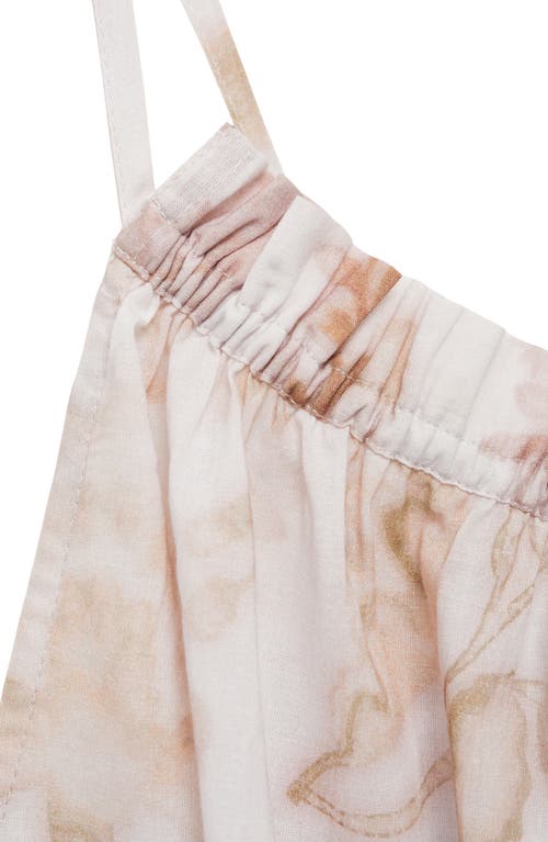 Mango Floral Cotton Nightgown In Light/pastel Grey