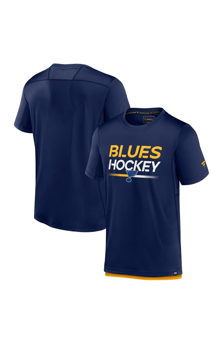 FANATICS Men's Fanatics Branded  Navy St. Louis Blues Authentic Pro Tech T-Shirt, Main, color, 