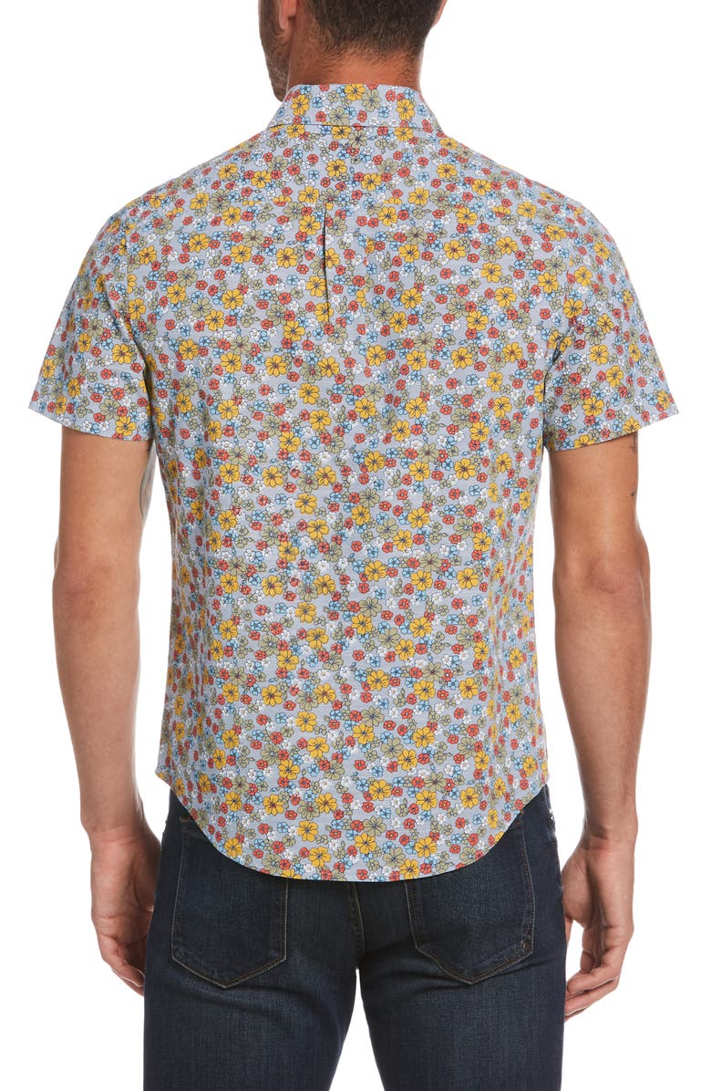 Original Penguin Floral Short Sleeve Button-Down Shirt, Alternate, color,