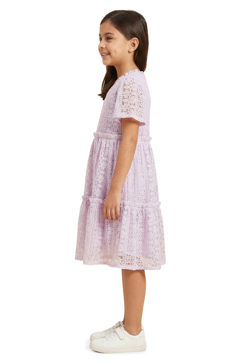 Kids' Lace Tiered Dress, Alternate, color, LAVENDER