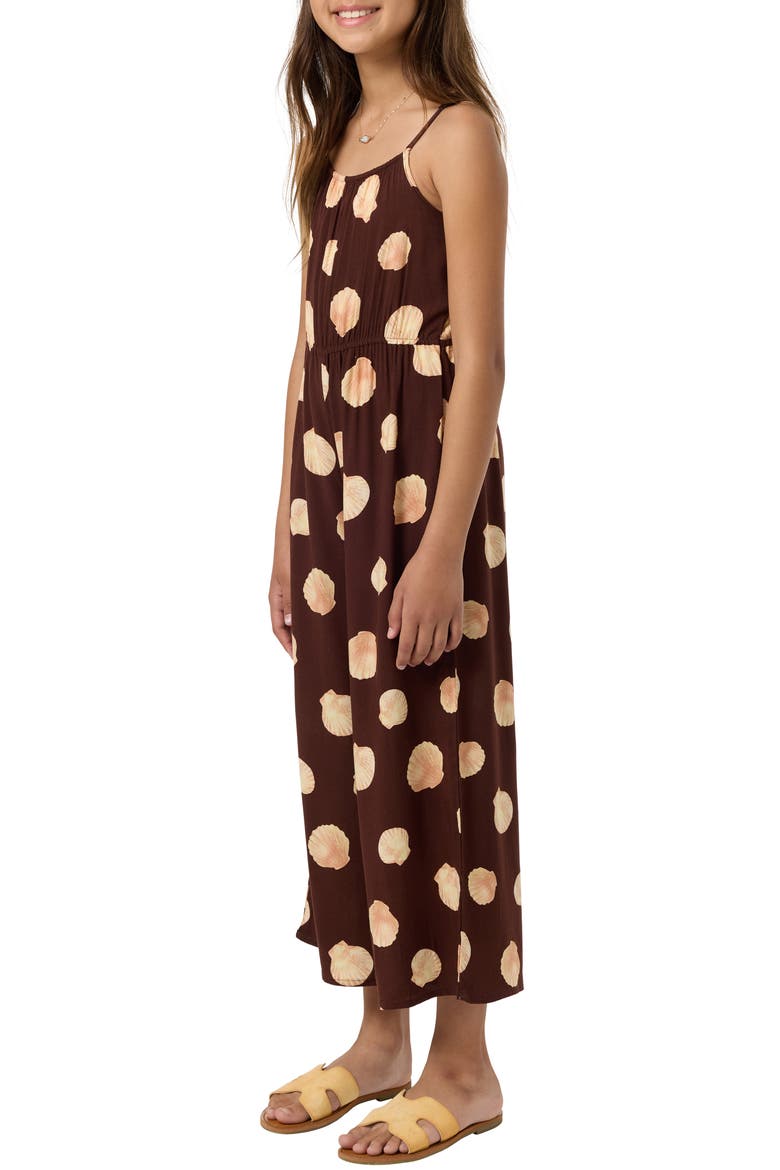 Kids' Liana Camila Shell Print Jumpsuit, Alternate, color, CHOCOLATE