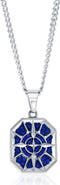 BLACKJACK Men's Cubic Zirconia Compass Pendant Necklace