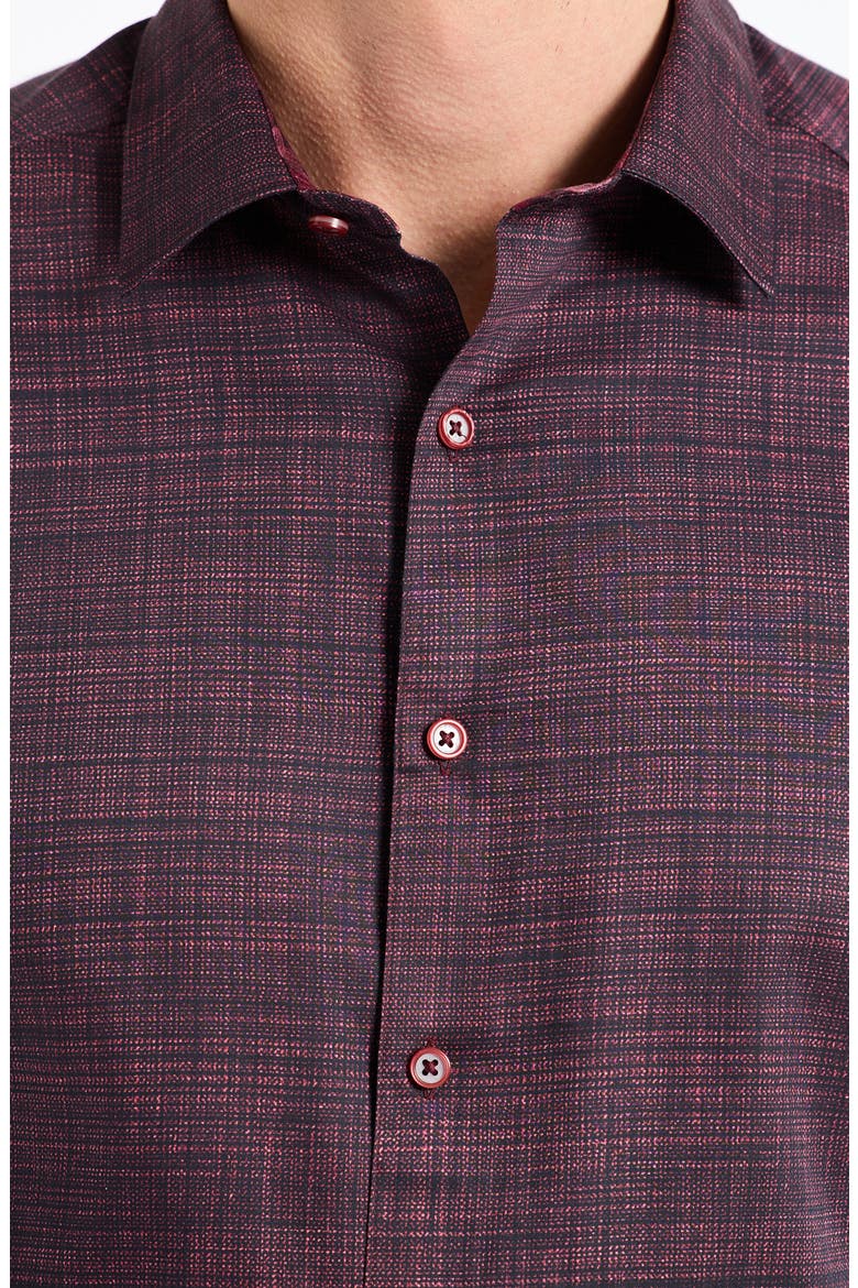 Roth Long Sleeve Button-Up Shirt, Alternate, color, BURGUNDY