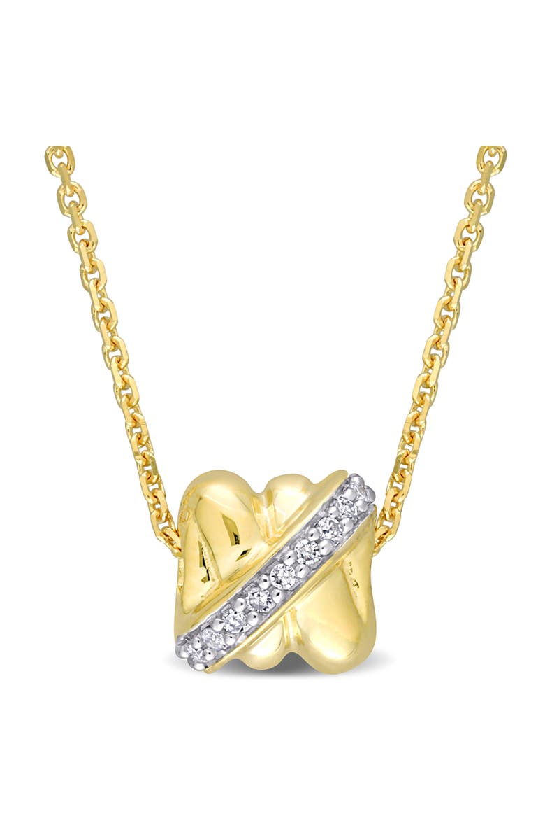 Julianna B. Diamond Crossover Design Necklace 14k, Main, color, Yellow Gold