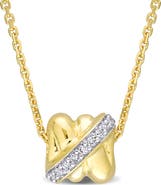 Julianna B. Diamond Crossover Design Necklace 14k