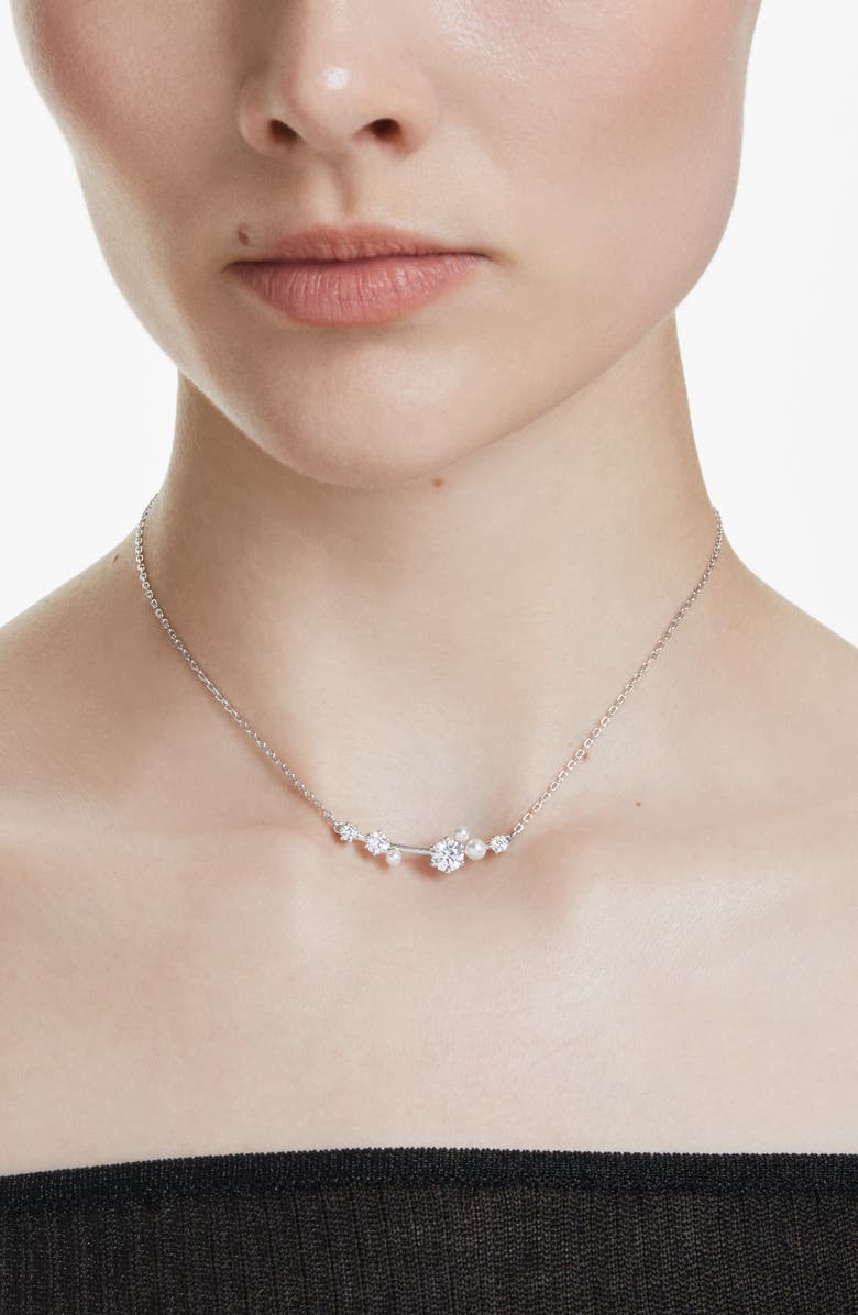 Swarovski Constella Necklace, Alternate, color, White/ Silver