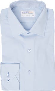 Lorenzo Uomo Solid Textured Trim Fit Dress Shirt