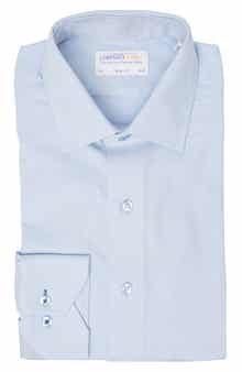 Solid Textured Trim Fit Dress Shirt