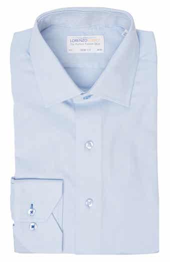 Solid Textured Trim Fit Dress Shirt