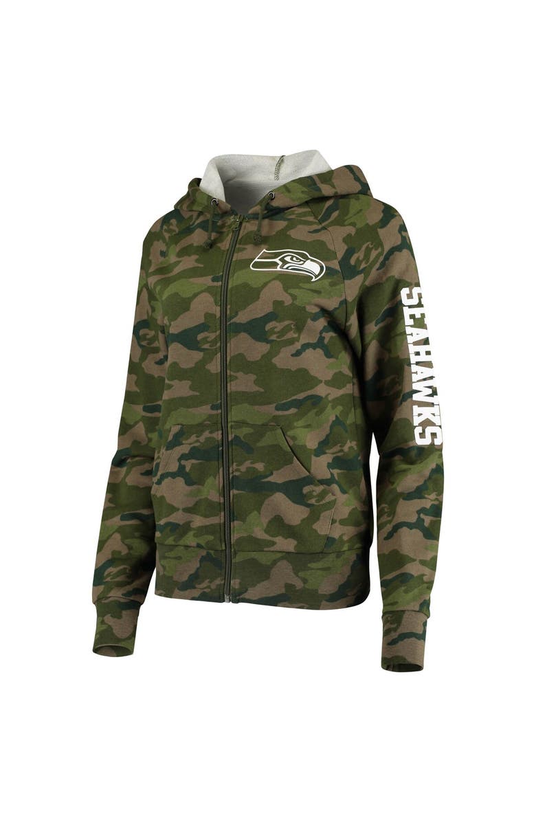 New Era Women's New Era Camo Seattle Seahawks Raglan Full-Zip Hoodie, Alternate, color, Camo