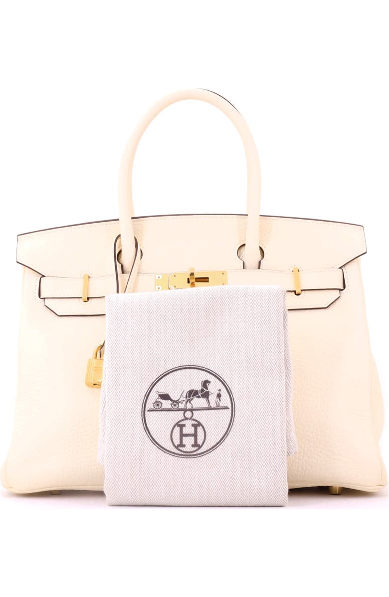 Pre-Owned Hermes Birkin Handbag Light Clemence with Gold Hardware 30, Alternate, color, Nata