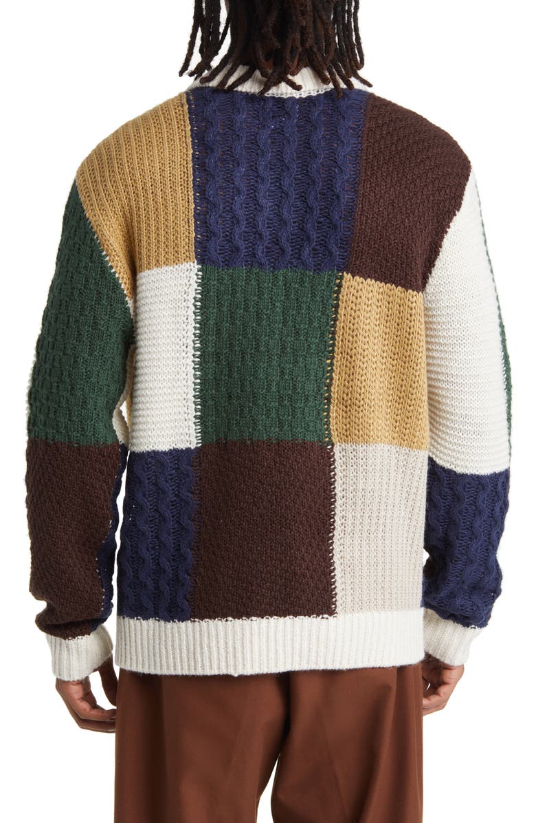Obey Oliver Patchwork Polo Sweater, Alternate, color, 