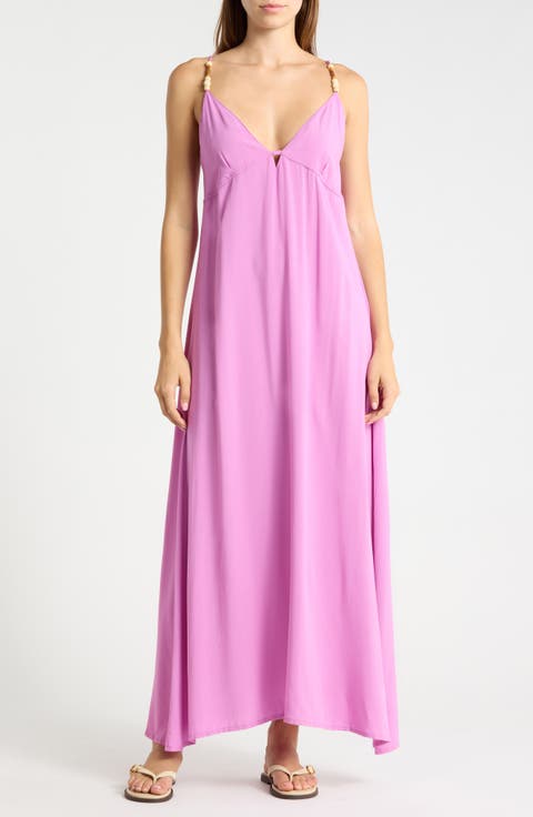 Strappy Beaded Cover-Up Maxi Dress