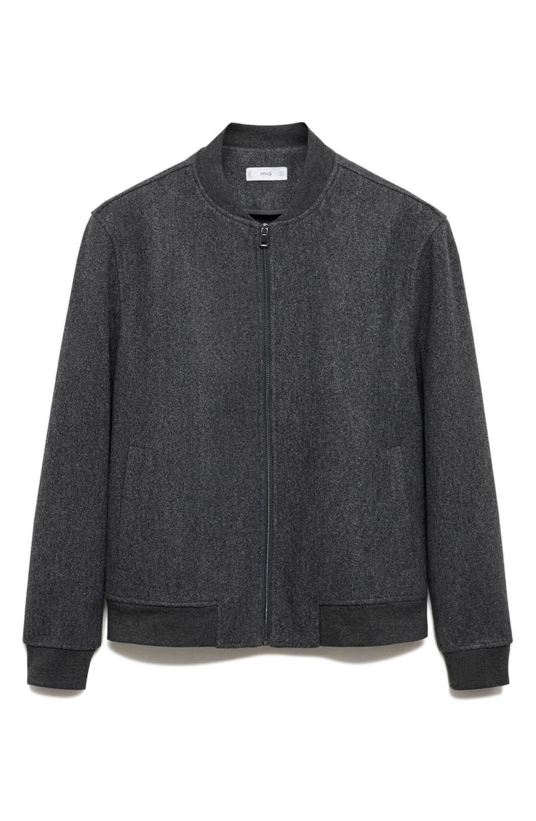 MANGO Flannel Bomber Jacket, Alternate, color, 