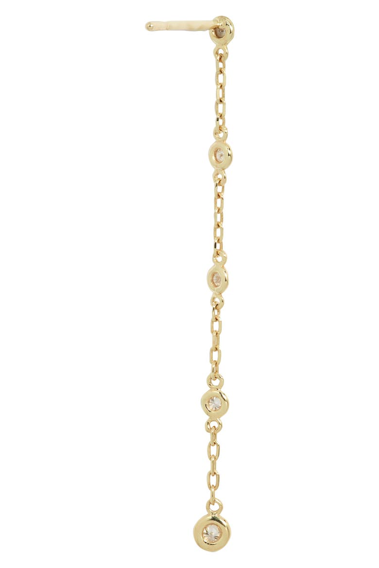 Diamond Bezel Chain Earrings, Alternate, color, YELLOW GOLD