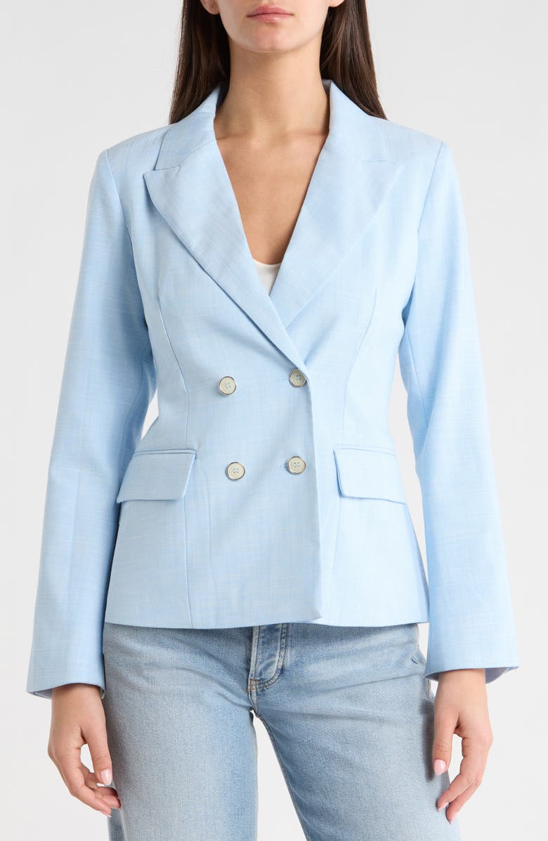 Vince Camuto Double Breasted Jacket, Alternate, color, Sky