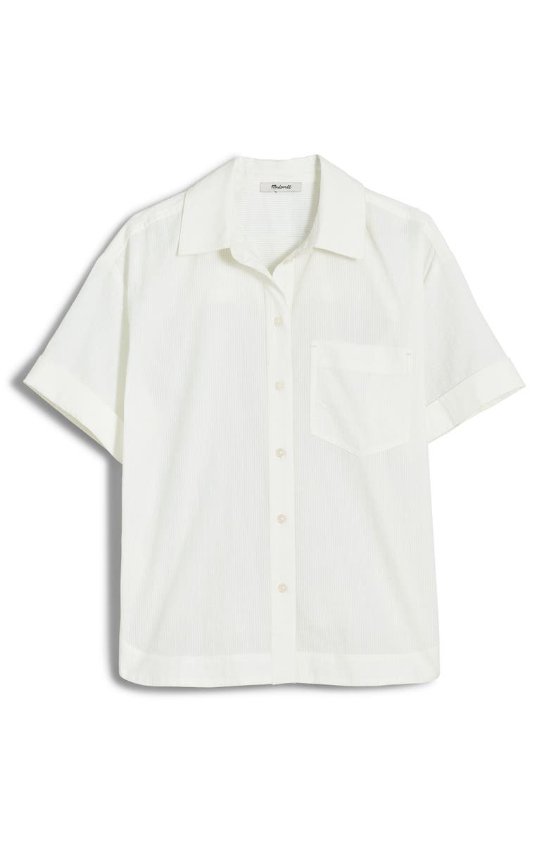 Madewell Oversize Boxy Short Sleeve Seersucker Button-Up Shirt, Main, color, 