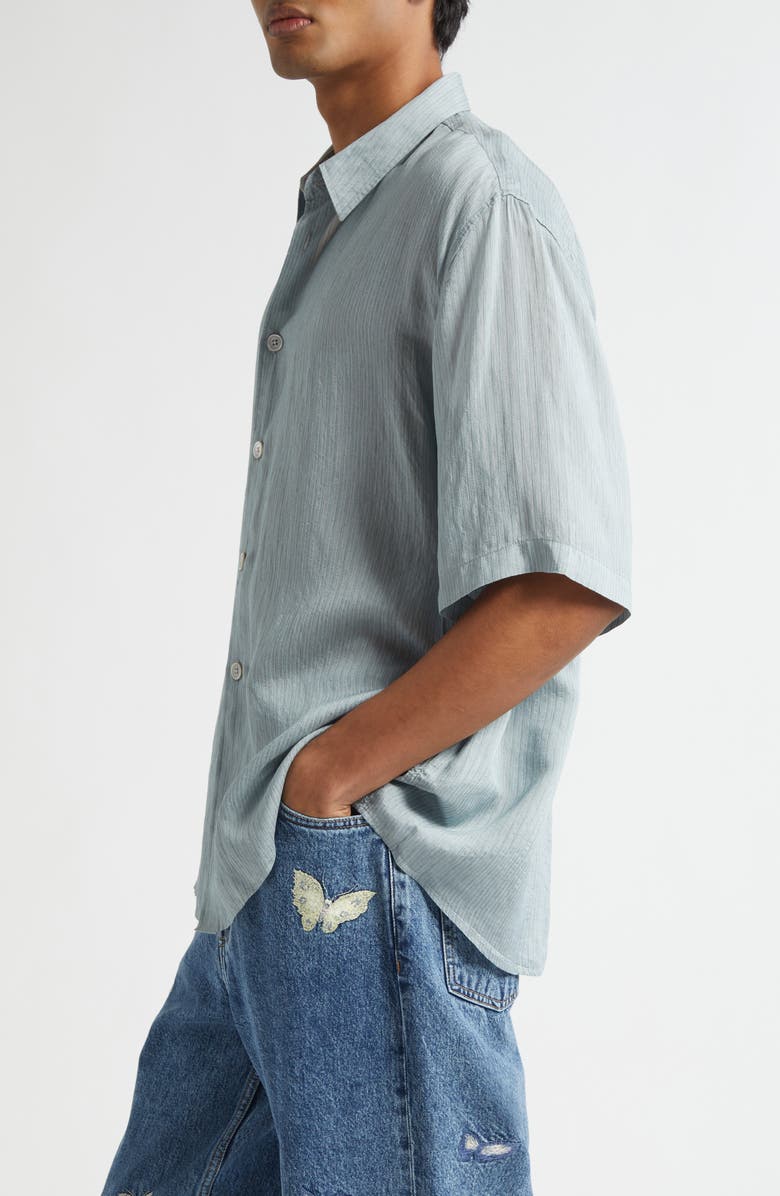 OUR LEGACY Beyond Button-Up Shirt, Alternate, color, Geo Stripe Ceremonial Viscose