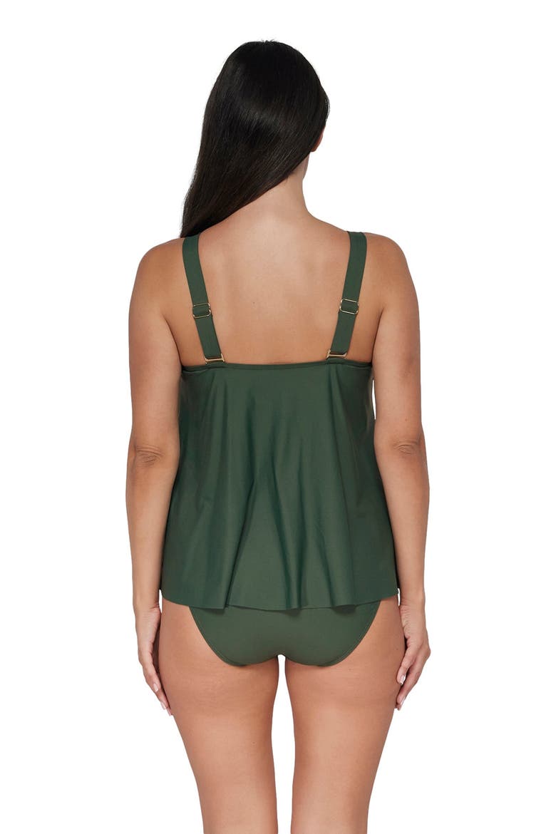 Sadie Tankini Swimsuit Top, Alternate, color, Island Green