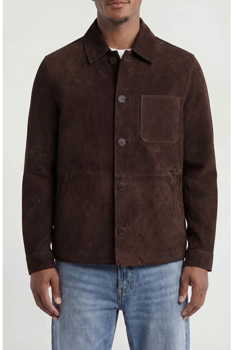 Genuine Suede Barn Jacket, Alternate, color, CHOCOLATE