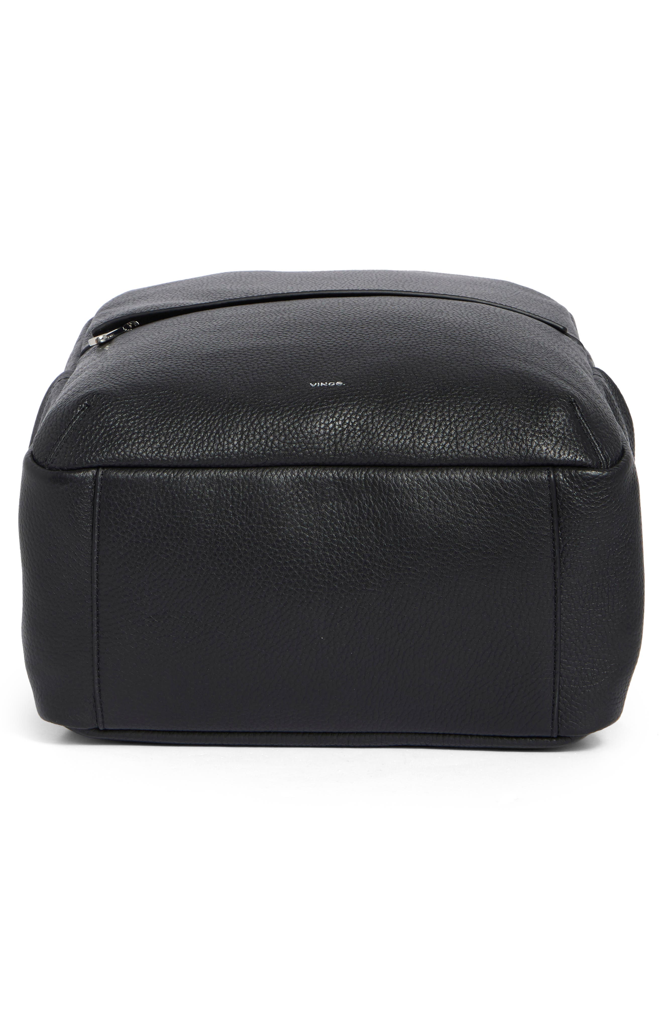 Vince Valmor Leather Backpack, Alternate, color, Black