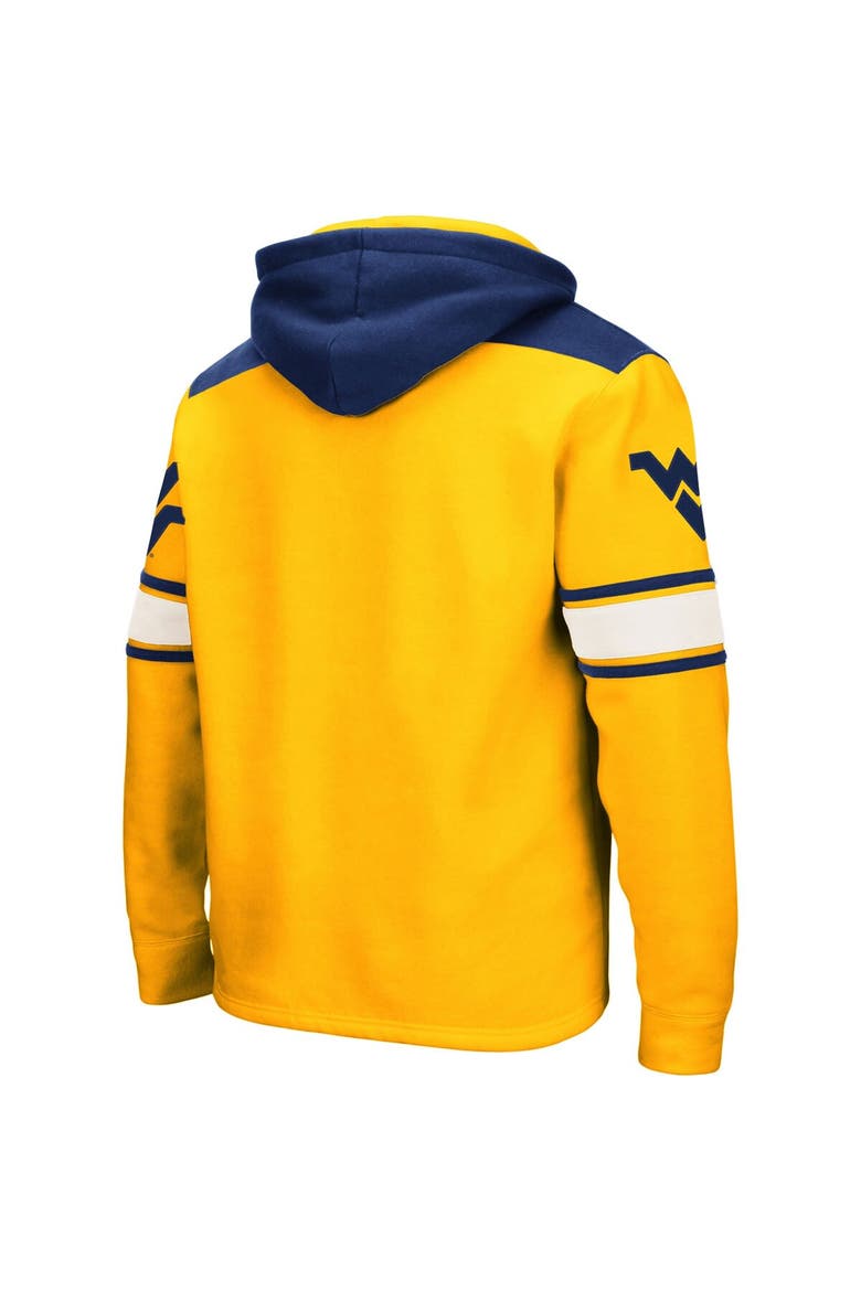 Men's Colosseum Gold West Virginia Mountaineers 2.0 Lace-Up Pullover Hoodie, Alternate, color, Gold