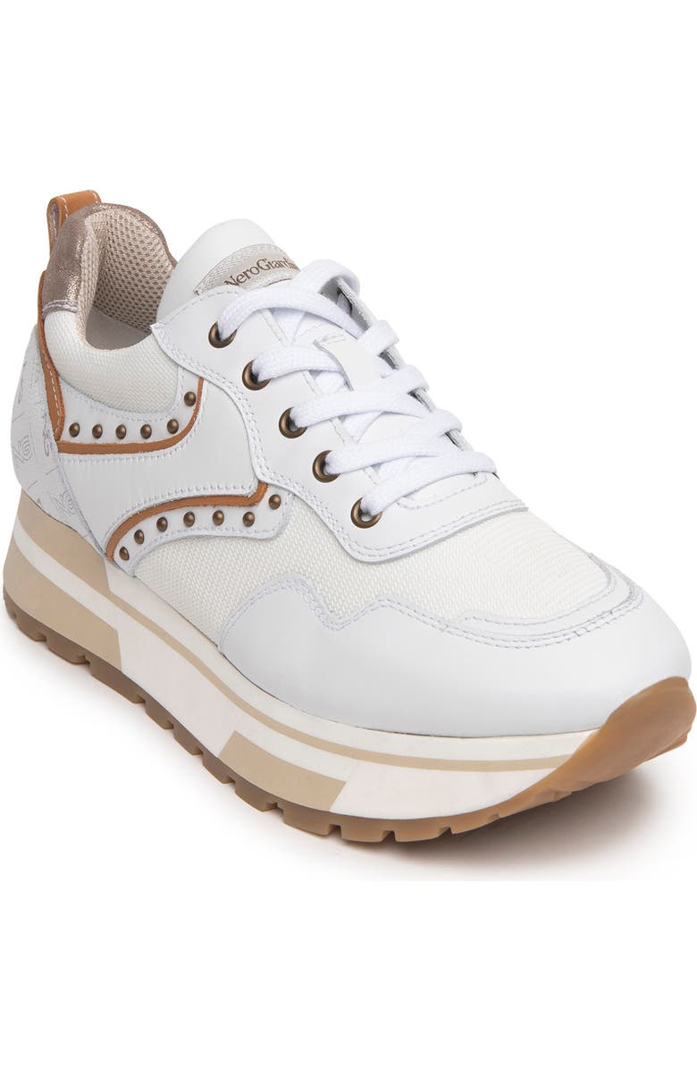 NeroGiardini Retro Stud Platform Sneaker, Main, color,