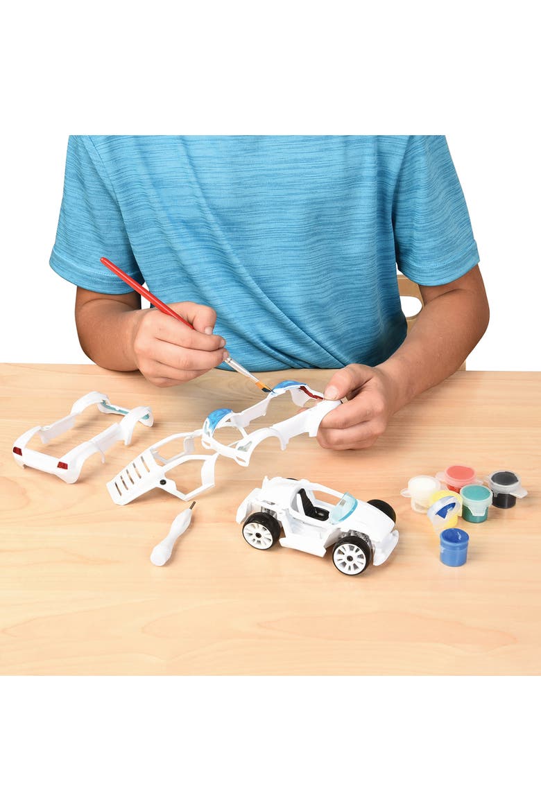 Deluxe Paint It Auto Design Studio Design & Build Toy Car, Alternate, color, Multicolored